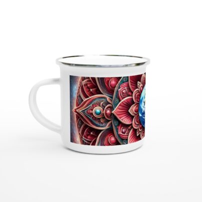 Weiße Emaille-Tasse (12oz)