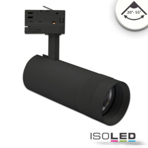 3-Phasen Schienen-Strahler fokussierbar, 24W, 20°-55°, schwarz matt, 4000K