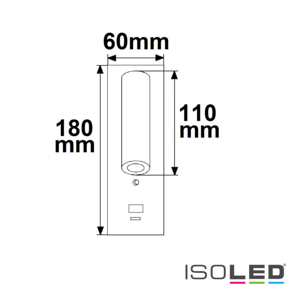 LED Leseleuchte, 3W, weiß, mit USB-A und USB-C Ladebuchse, warmweiß, 3 Stufen dimmbar