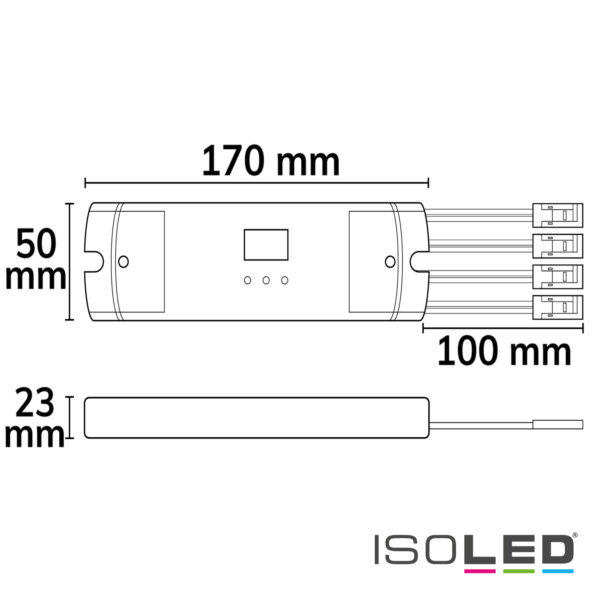 LED Funk Mesh 4 Zonen PWM Dimmer, 1-4 Kanal, 12-48V DC 4x5A
