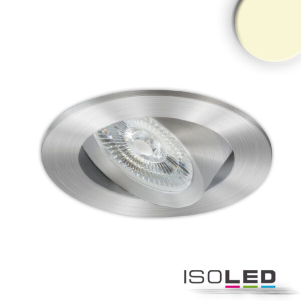 LED Einbauleuchte Slim68 Alu gebürstet, rund, 9W, warmweiß, DALI dimmbar