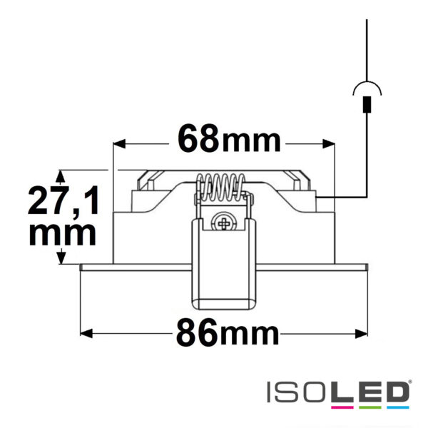 LED Einbauleuchte Slim68 Alu gebürstet, rund, 9W, warmweiß, DALI dimmbar