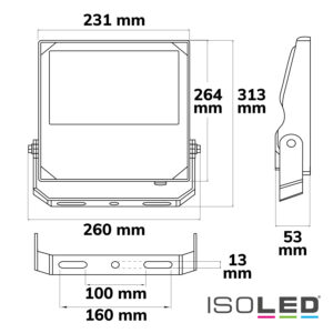 LED Fluter HEQ 100W, 110°, 5700K, IP66