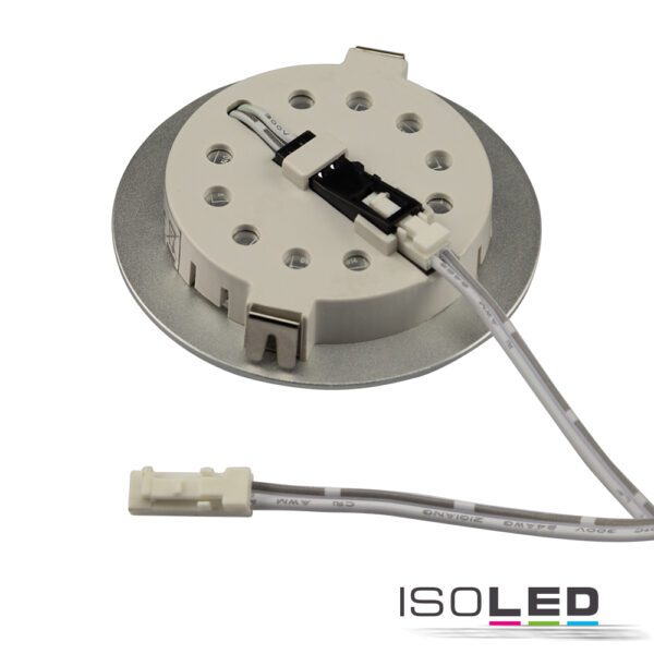 LED Möbeleinbaustrahler MiniAMP silber, 4W, 60°, 12V DC warmweiß 3000K, dimmbar