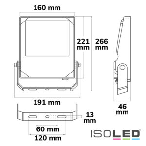 LED Fluter HEQ 50W, 110°, 5700K, IP66