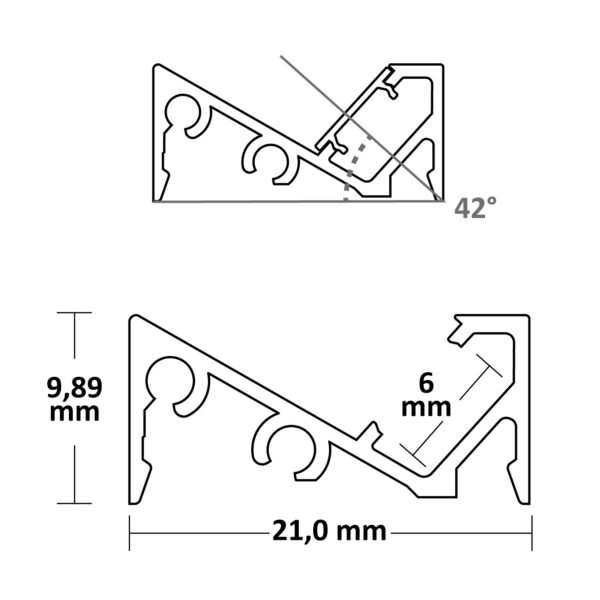 LED Aufbauprofil FURNIT6 S Aluminium eloxiert, 200cm