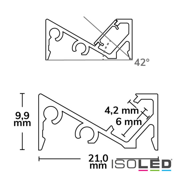LED Aufbauprofil FURNIT6 S Aluminium eloxiert, 200cm