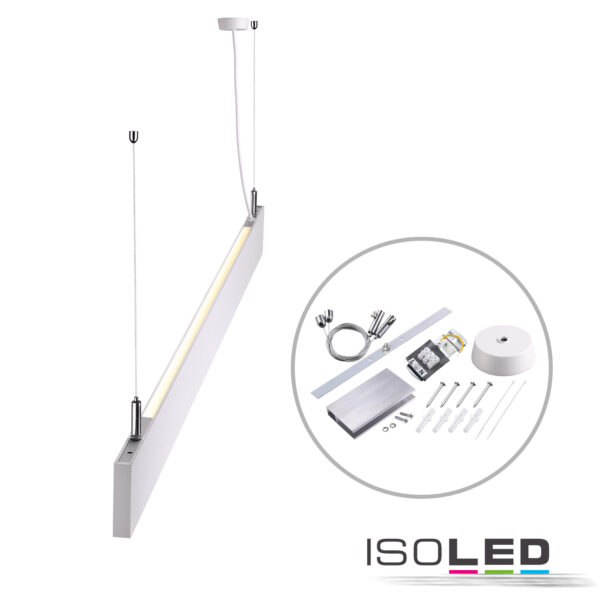 LED Hängeleuchte Linear Up&Down 600, 25W, prismatisch, linear- u. 90° verbindbar, weiß, warmweiß