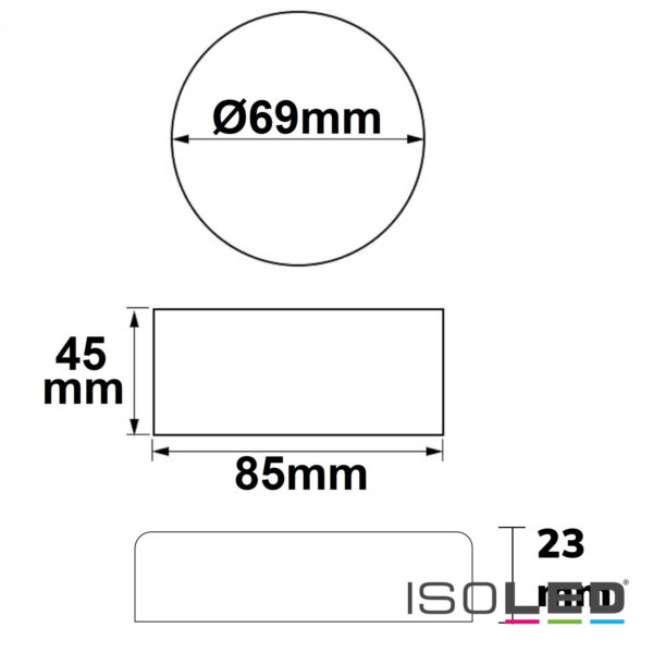 Wireless Touch RGB PWM-Dimmer mit Funk-Fernbedienung Round, 12-24V DC 3x4A