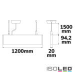 LED Hängeleuchte Linear Up&Down 1200, 40W, prismatisch, linear- u. 90° verbindbar, weiß, warmweiß