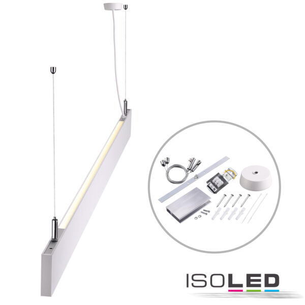 LED Hängeleuchte Linear Up&Down 1200, 40W, prismatisch, linear- u. 90° verbindbar, weiß, warmweiß