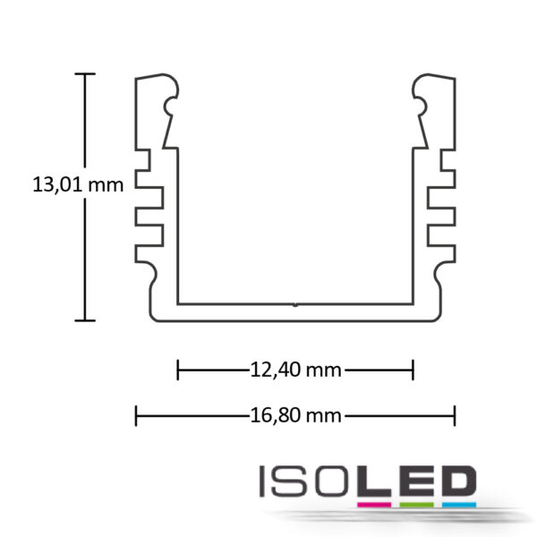LED Aufbauprofil SURF12 Aluminium pulverbeschichtet weiß RAL 9010, 200cm