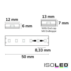 LED AQUA860 CC Flexband, 24V DC, 12W, IP68, 6000K, 15m Rolle, 120 LED/m