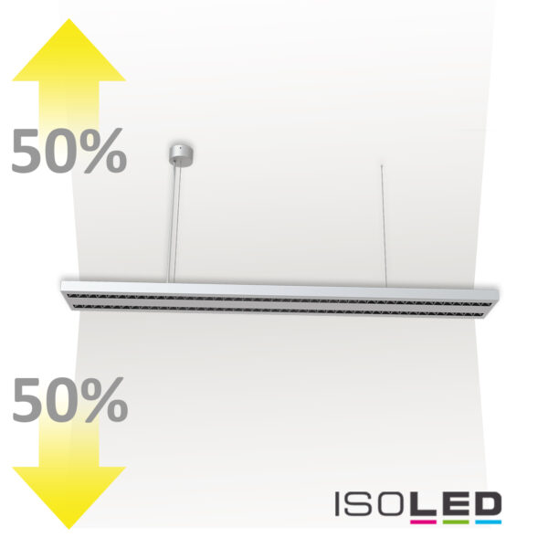 LED Hängeleuchte Raster Up&Down, 30W+30W, anreihbar, UGR<6, silber, 4000K, 1-10V dimmbar