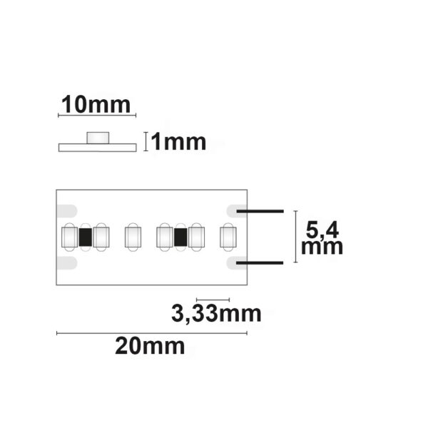 LED CRI930 Linear10 Flexband, 24V DC, 22W, IP20, 3000K, 20m Rolle, 300 LED/m