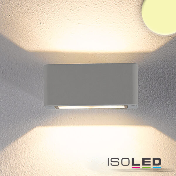 LED Wandleuchte Up&Down 4x3W CREE, IP54, silbergrau, warmweiß