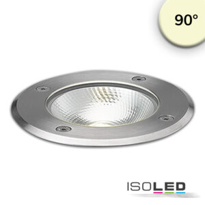 LED Bodeneinbaustrahler, rund Edelstahl, IP67, 7W COB, 90°, warmweiß