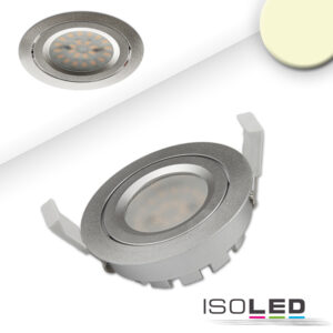 LED Einbaustrahler, silber, 8W SMD, 120°, rund, warmweiß, dimmbar