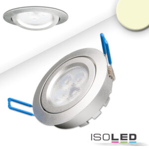 LED Einbaustrahler, silber, 8W, 72°, rund, warmweiß, dimmbar