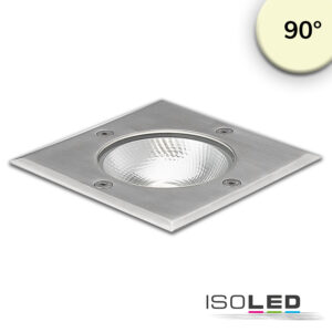 LED Bodeneinbaustrahler, eckig, Edelstahl, IP67, 7W COB, 90°, warmweiß