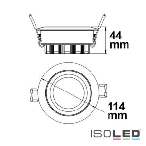 LED Einbaustrahler COB, weiß, 15W, 45°, rund, neutralweiß, dimmbar