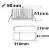 Cover Aluminium rund schwarz rückversetzt für Sys-90