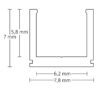 LED Aufbauprofil SURF6 Aluminium eloxiert, 200cm