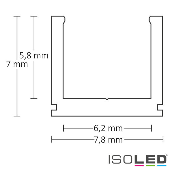LED Aufbauprofil SURF6 Aluminium eloxiert, 200cm
