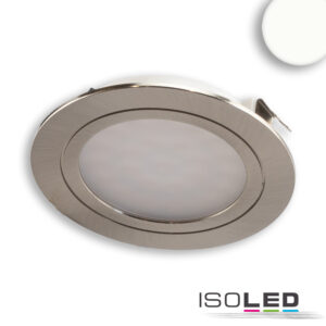 LED Möbeleinbaustrahler MiniAMP silber, 2W, 24V DC neutralweiß 4000K, dimmbar