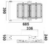 LED Flutlichtanlage 450W, 130x25°, 2 Module (Lichtpunkte), 1-10V dimmbar, 4000K, IP66