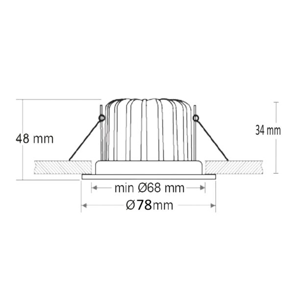 LED Einbauleuchte 68 MiniAMP weiß 5W, 24V DC, 3000K, dimmbar