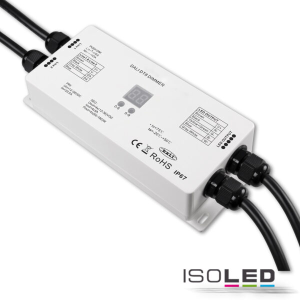DALI DT81 Adresse Universal Push-Dim PWM-Dimmer IP67, 4 Kanal, 12-36V 4x5A, 48V 4x3A