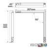 Track48 Eckleuchte horizontal schwarz, 20W, 120°, 48V DC, 3000K,CRI90, Line+