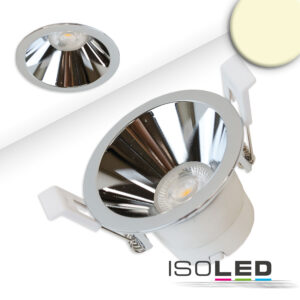 LED Einbaustrahler BACK60-68, alu glänzend, rund, 5W, CRI90, 2700K, rückversetzt, UGR<12, dimmbar