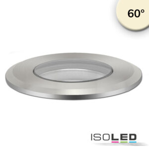 LED Bodeneinbaustrahler, rund 45mm, Edelstahl, 12-24V, IP67, 3W, 60°, warmweiß