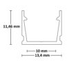 LED Aufbauprofil SURF10 Aluminium schwarz RAL 9005, 200cm