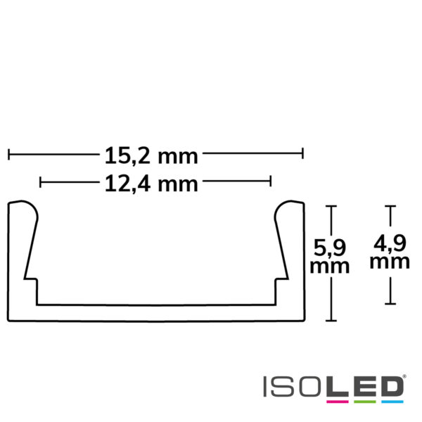 LED Montageprofil MINI-AB V2, eloxiert L: 200cm