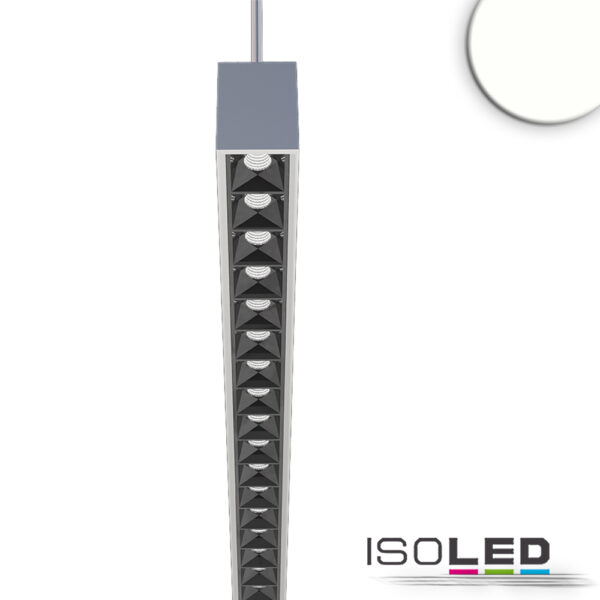 LED Hängeleuchte Raster Up&Down, 25+25W, anreihbar, UGR<6, silber, 4000K, 1-10V dimmbar