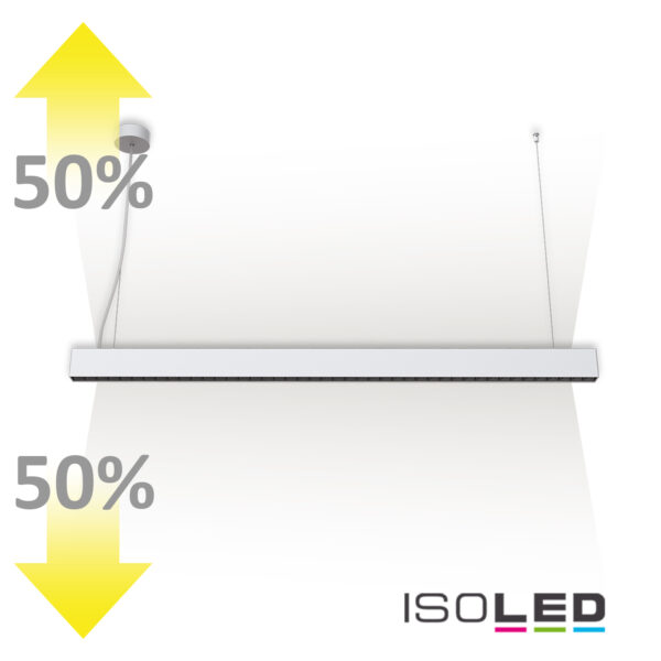 LED Hängeleuchte Raster Up&Down, 25+25W, anreihbar, UGR<6, silber, 4000K, 1-10V dimmbar
